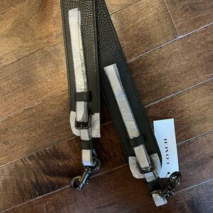 COACH thick black leather strap